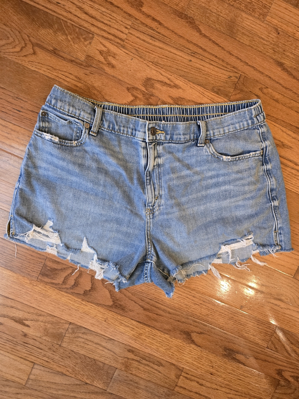 Aerie Denim Distressed Women's Shorts - Size XL